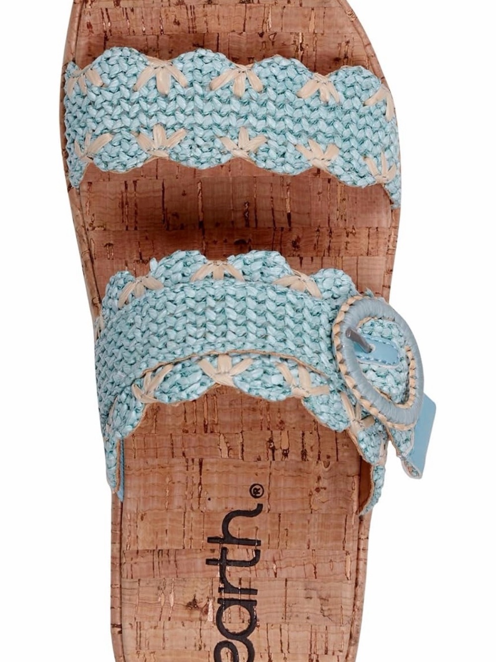 Earth Sky Blue Braided Cork Slide with Buckle - Picture 5 of 8